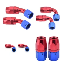 6AN 8AN 10AN Swivel Hose End Fitting 0/45/90/180° for Braided CPE Fuel Line 2PCS