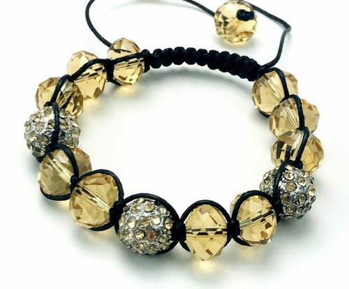 Bijoux Terner Faceted Smoky Topaz Glass Crystal Rhinestone Bead Bracelet NWT - Picture 3 of 7