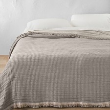 Casaluna Cotton Jacquard Coverlet Textured Fr...