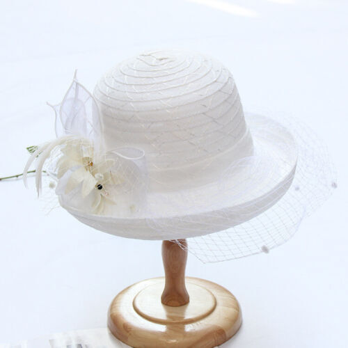 Braut Fascinator Spitze Tee Party Hut Damen Kentucky Derby Kirche Sonnenhut Kleid - Bild 5 von 8