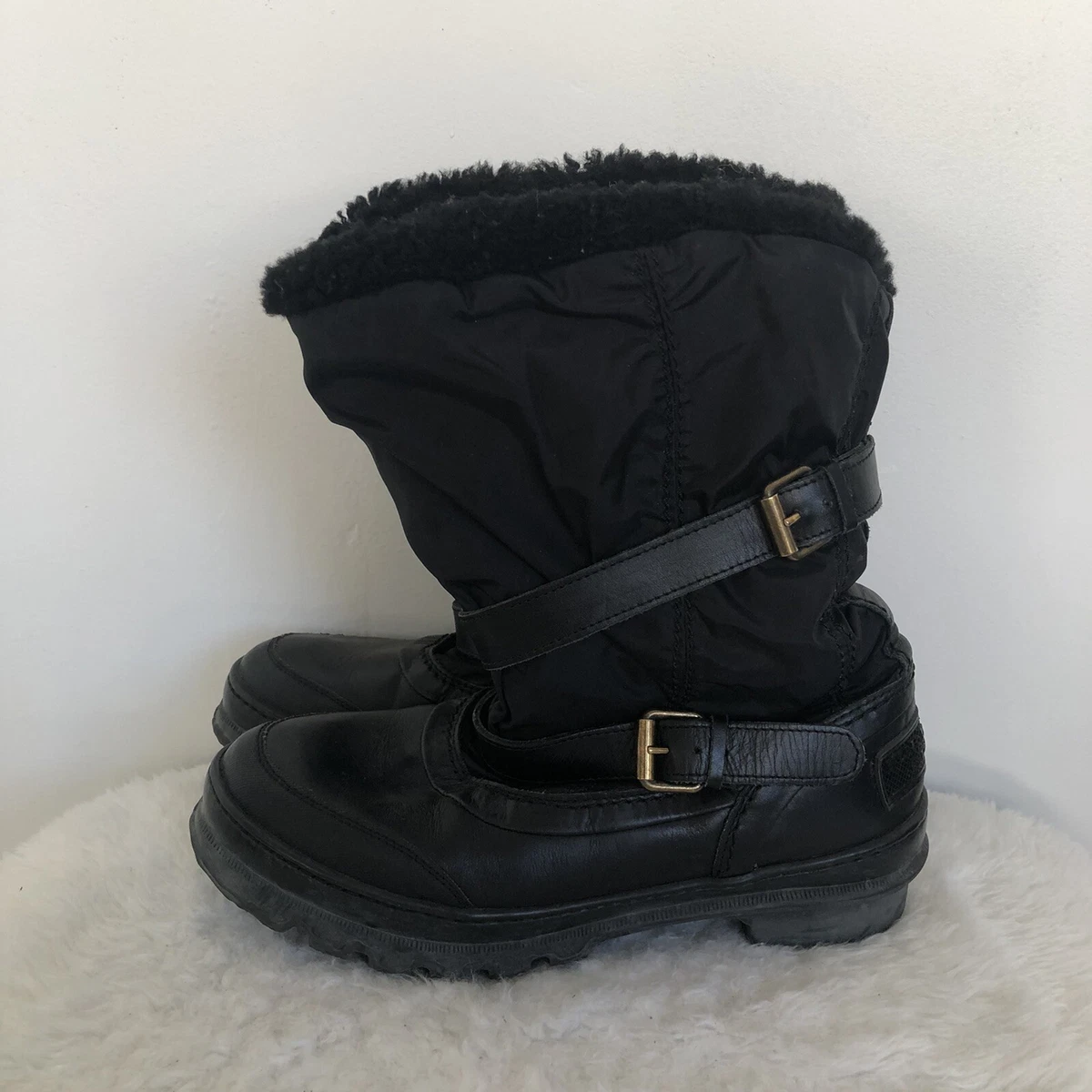 Warm and Cozy: Burberry Shearling Lined Weather Boots