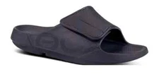 OOFOS Mens OOahh Sport Flex Sandal Black Matte 5
