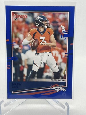 2020 Donruss Drew Lock Blue Press Proof Broncos Missouri Football 