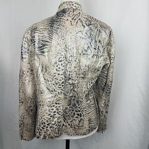 Chicos Jacke Animalprint Metallic-Look Chicos Größe 1 (Damengröße 8) - Bild 2 von 5