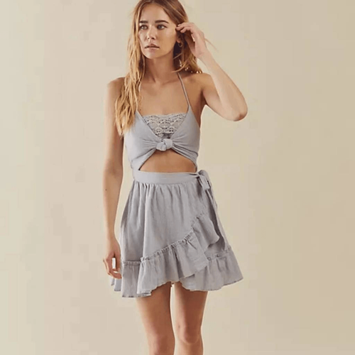 Intimately Free People the real deal endless summer crochet halter neck dress mi