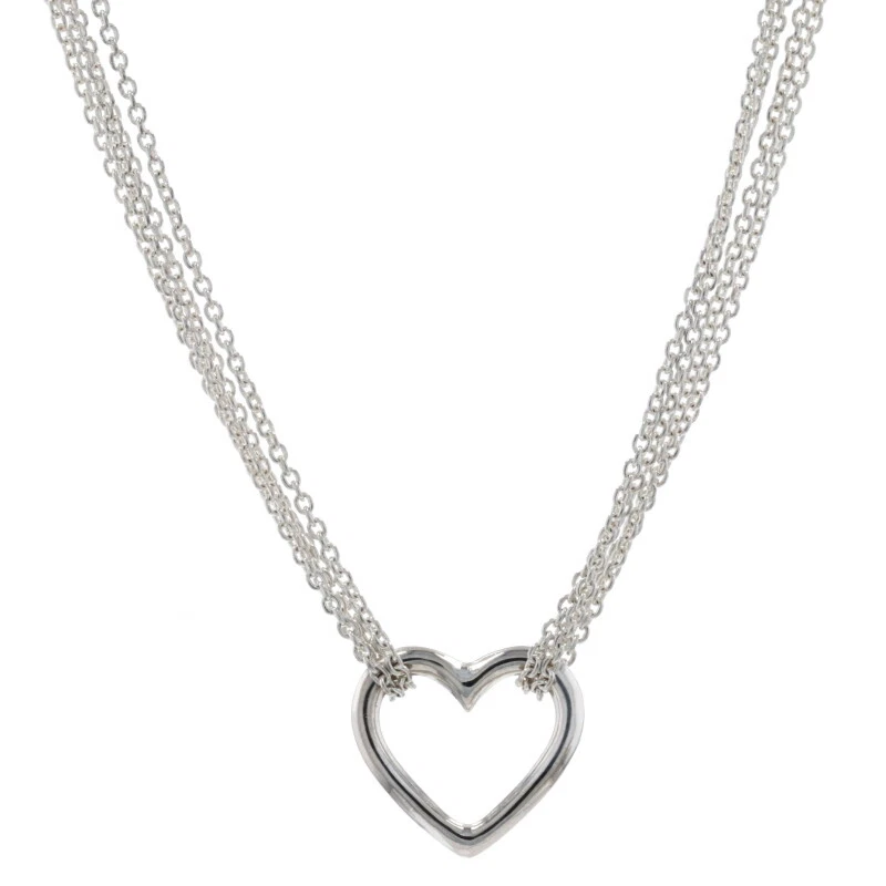 Multi strand 2024 diamond heart necklace