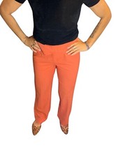 ST. JOHN Women’s Caviar Salmon Wide Leg Trousers Size:12 Wool Blend Pants