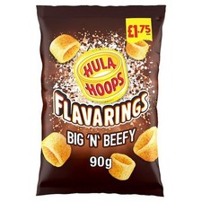 Hula Hoops Beef Flavarings Crunchy Corn Snacks 8 Pack