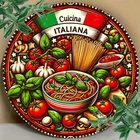 Italian Cuisine Aluminum Vintage Food Tin Metal Signs Home Décor 8x8