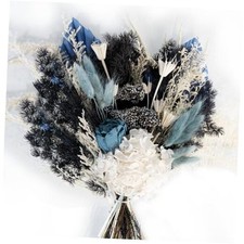 Natural Dried Flower Bouquet, Real Flower Arrangements Preserved Mix Blue