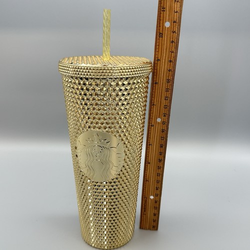 Starbucks 2021 Gold Studded Bling Metallic Tumbler Tasse 24oz Venti NEU - Bild 6 von 6