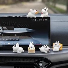 Bull Terrier Car Dashboard Decorations 6 Pcs Dog Figurines Cute Car Decor For W