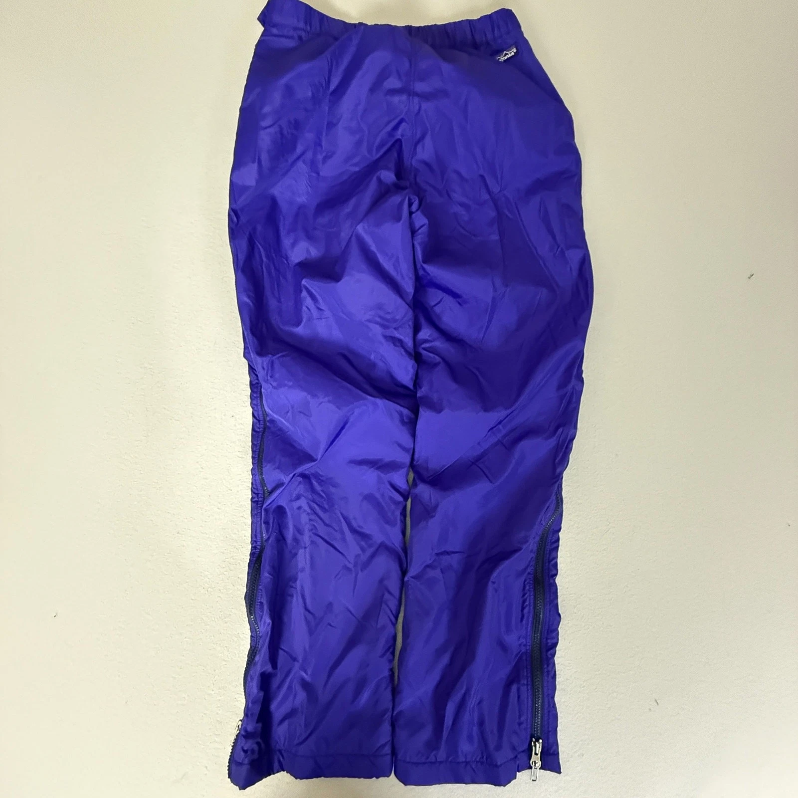 Patagonia Purple Full Side Zip Fleece Lined Nylon Snow Pants Overpants M/