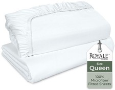 2 Pack Fitted Sheet - Elastic Sheets - Queen Fitted Sheet Only -Soft  Breath...