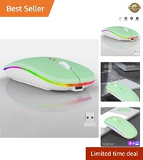 Wireless Bluetooth Mouse,LED Dual Mode Rechargeable Silent Slim Laptop Mouse,...