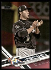 L548 JUNICHI TAZAWA 2017 TOPPS UPDATE MOTHER'S DAY PINK 28/50 MARLINS #US71