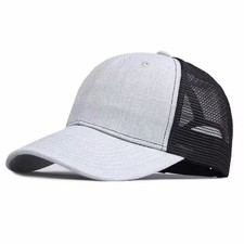 Mesh Trucker Hat Flat Brim Visor Snapback Adjustable Baseball Cap