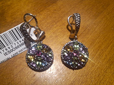 EFFY Sterling Silver Omega Clip Multi Stone Drop Earrings 