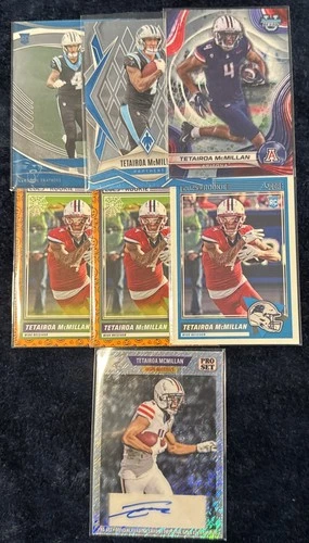 (7) Tetairoa McMillan Auto #2/3 Leaf Pro Set Silver Prizm Rookie Refractor Tet