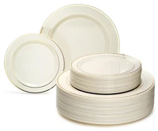 OCCASIONS 120 Plates Pack,(60 Guests) Heavyweight Premium Wedding Party Dispo...