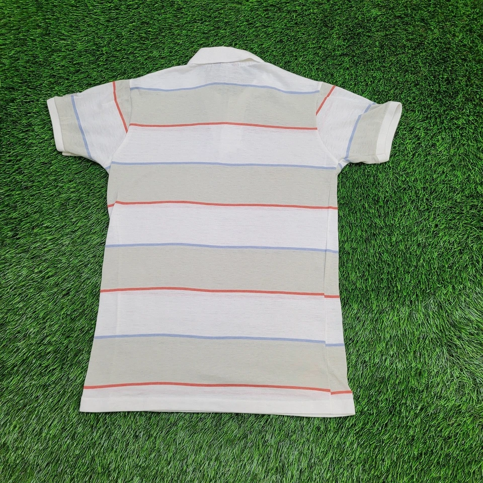 Vintage 90s MOD Stripes Polo Shirt Womens XS/S 17x27 White - Image 2 of 4