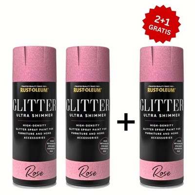 Rust-Oleum Ultra Shimmer Glitzerspray Rosa 3 für 2 400 ml Effektlack für Deko Mö