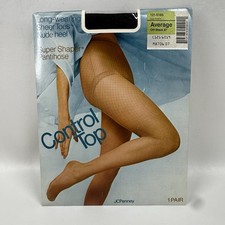 JCPenney Super Shaper Pantyhose Control Top Off Black Average Sheer Toe  Heel