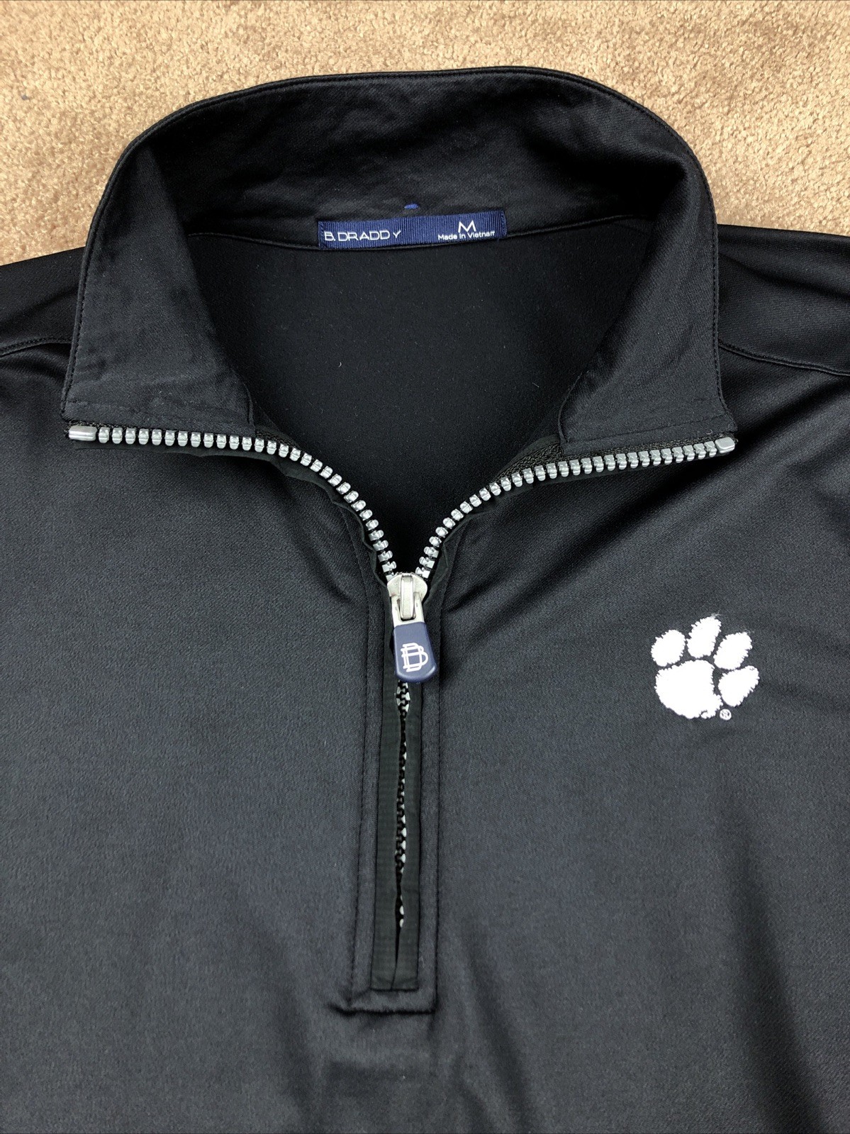 B Draddy Solid Black Clemson 1/2 Zip Pullover Siz… - image 1