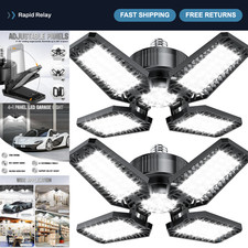 Bright Led Garage Lights 2 Pack 120w 12000lm Deformable Panels 6500k Shop Ligh