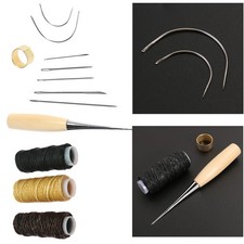 12 Pcs Heavy Duty Hand Sewing Needles Leathercraft Stitch Awl Tool Kit