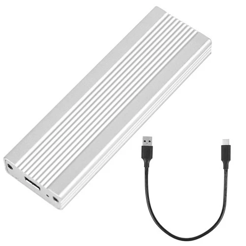 NVMe M.2 USB 3.2 SSD Gehäuse-Adapter 10 Gbps Nvme/NGFF für M-Key/M+B Key Silber