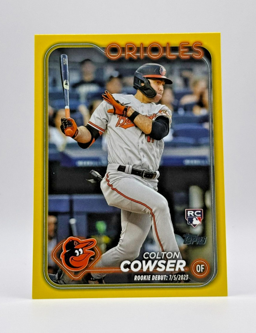 Colton Cowser 2024 Topps Update #US72 Yellow Baltimore Orioles
