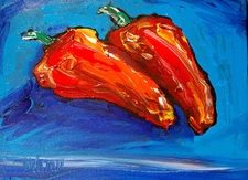 RED PEPPERS   ART  CANVAS   stretched fine art