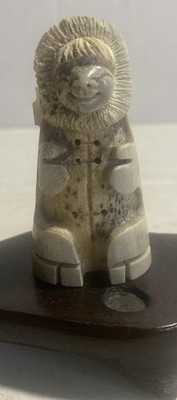 VTG B. Merry Alaska Made Moose Antler Inuit Smiling Boy Good Luck Charm 2 3/8 