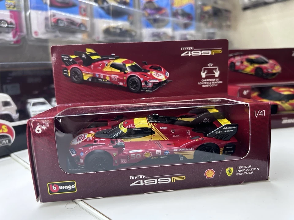 Shell V-Power Ferrari Set Brazil Exclusive 1:41 Burago SF-24 SF90 499P 296 GT3 - Bild 4 von 4