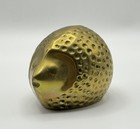 Vintage Solid Brass Hedgehog Figurine Paperweight – Retro Collectible