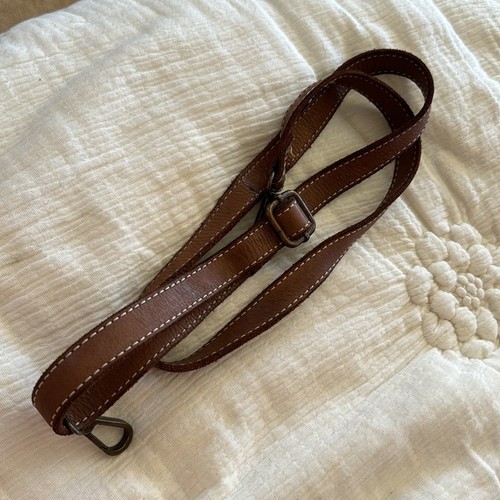 Genuine leather soft adjustable bag strap replacement crossbody brass hardware - Foto 6 di 6