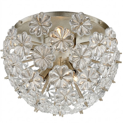 ARN4120BSL AERIN Lynn 8 Light 17 inch Burnished Silver Leaf Flush Mount Ceiling
