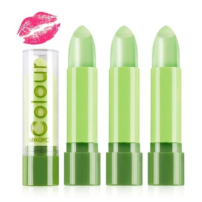 Lishang 3 Stück Aloe Vera Lippenpflegestift Lippenstift Grün Set Aloe Lips L