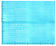 Décalcomanie divers taille alphabet + chiffre en blanc