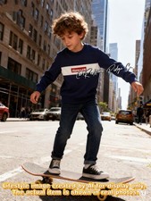 Moncler Boys Sweatshirt Blue White Logo Crewneck Size 10A NWT ONLY ONE