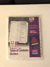 Avery Ready Index Dividers 12 Tab Sets Customizable Table Contents 3 Sets