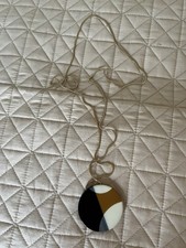 Jaeger Round Resin Necklace Length 19 Inches Brown Pattern Excellent Condition