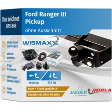 ANHÄNGERKUPPLUNG starr passt für Ford Ranger III 16-23 +13polig E-Satz JAEGER
