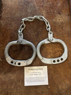 Antique Handcuffs South African Rivet Leg Irons 1900’s Style