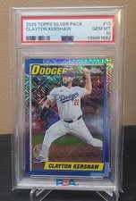 2025 Topps Chrome Silver Pack 1990 Topps Clayton Kershaw PSA 10 #T90C-13