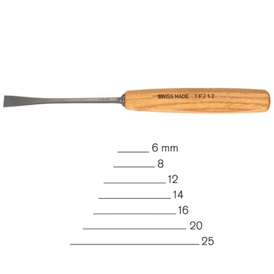 PFEIL ''Swiss Made'' 8mm #1 Sweep Fishtail Gouge