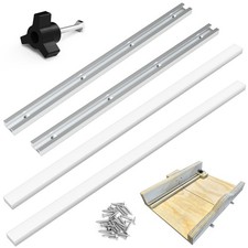 ForoGore Table Saw Sled Kit DIY Crosscut with 2 Aluminum T-Track, White