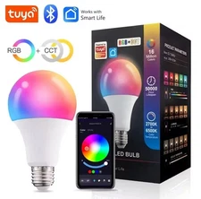 Tuya E27 Led Light Bulbs Bluetooth Smart Bulb 9W Color Changing Light Dimmable
