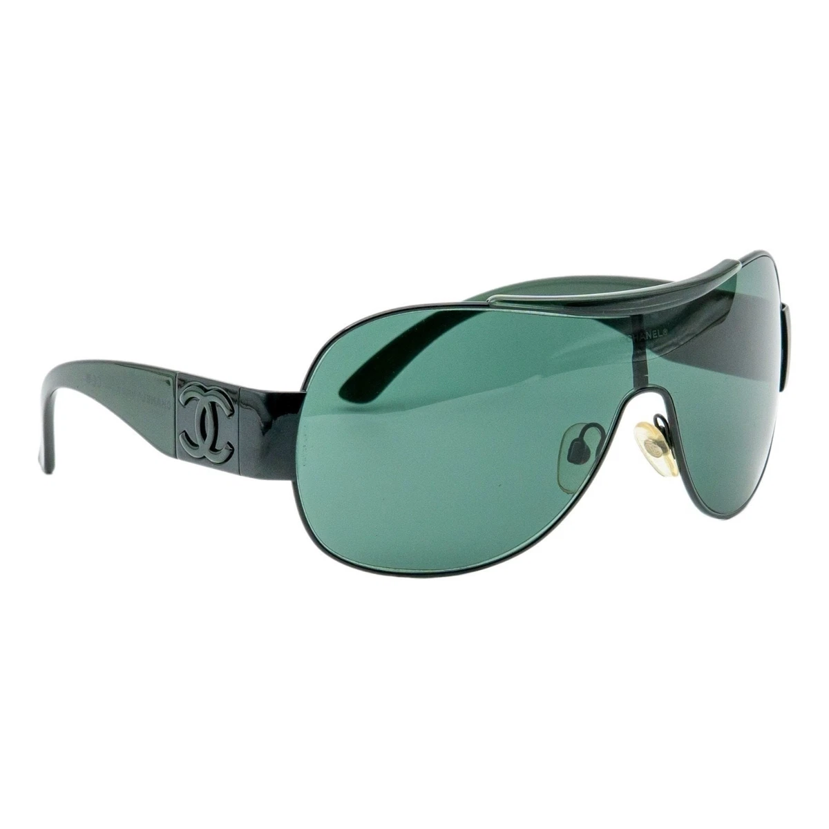 Vintage Chanel 4136 CC Logo Y2K Mask Shield Sunglasses | eBay display picture 2